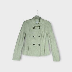 Cabi Charlie Sweatshirt Blazer Size S Heather Oatmeal Double Breasted 3028